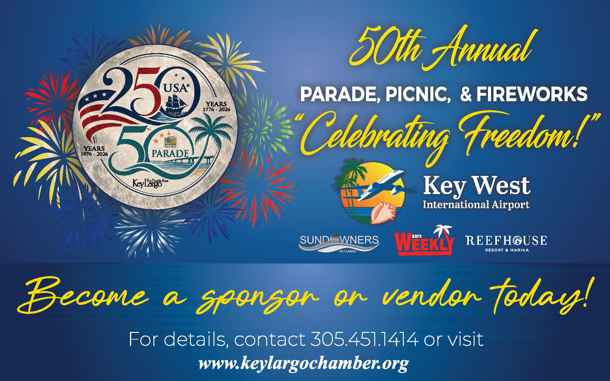 Key Largo Chamber presents Celebrating Freedom 4th of July Parade, Picnic and Fireworks!