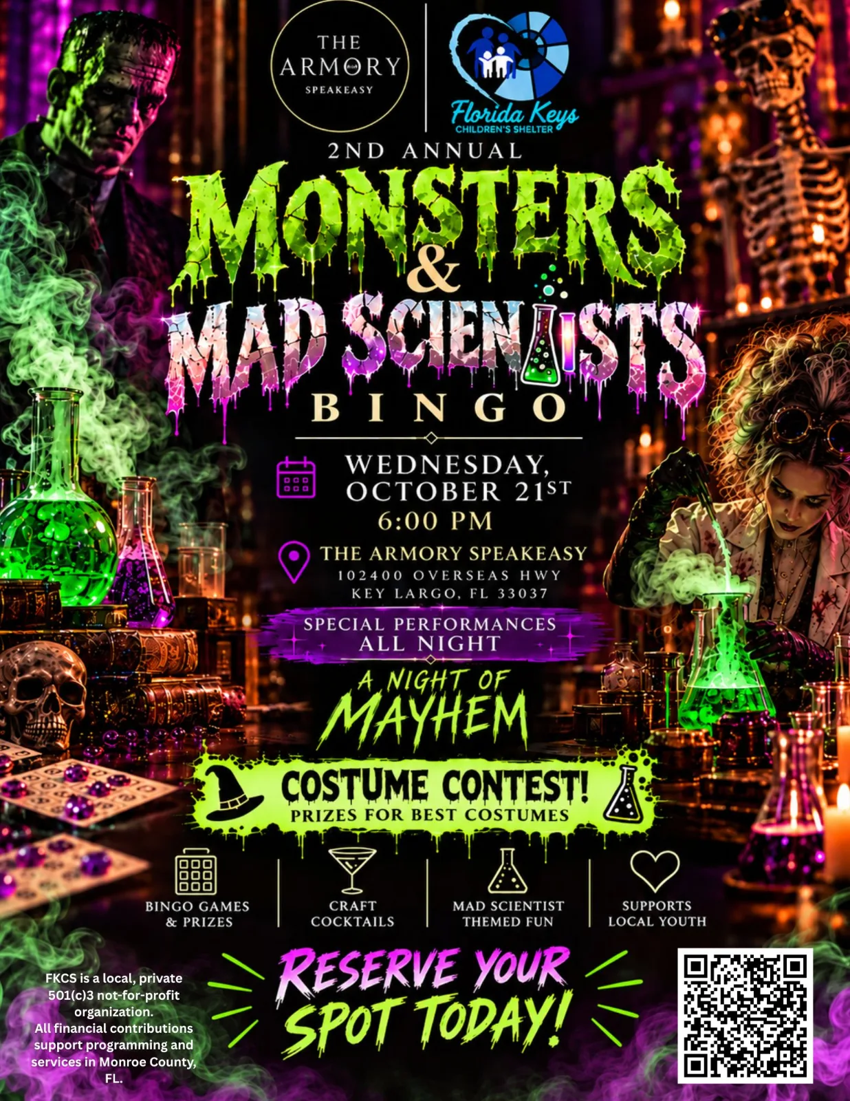 Monsters & Mad Scientists Bingo
