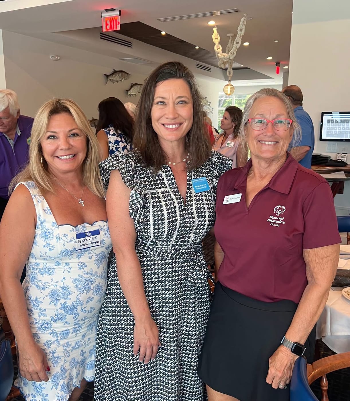 Celeste, Elizabeth & Ruth at Islamorada Fishing Club with the Islamorada Chamber