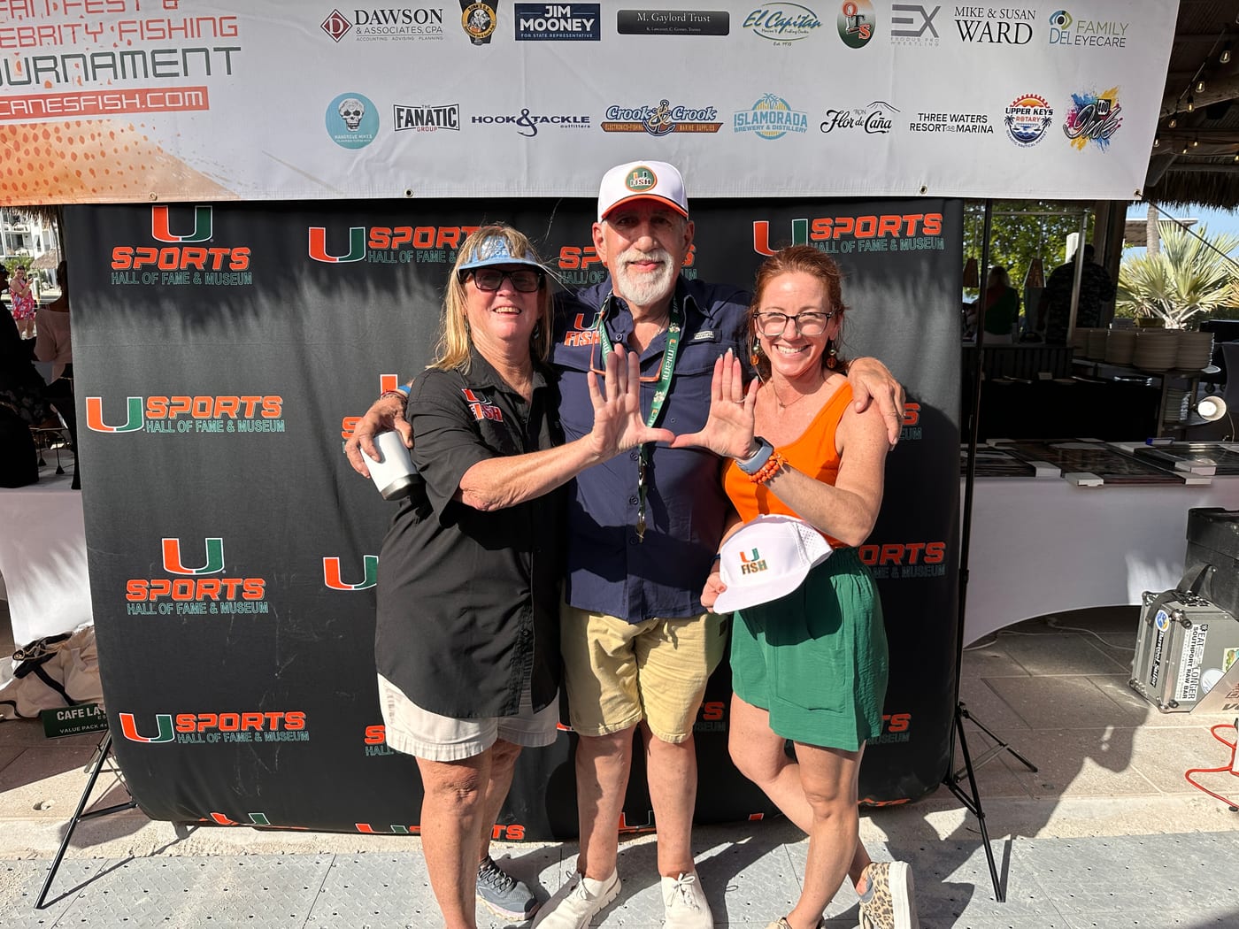 Diane, Dr. Spencer & Leah at the UM Canes Hall of Fame fishing tournament
