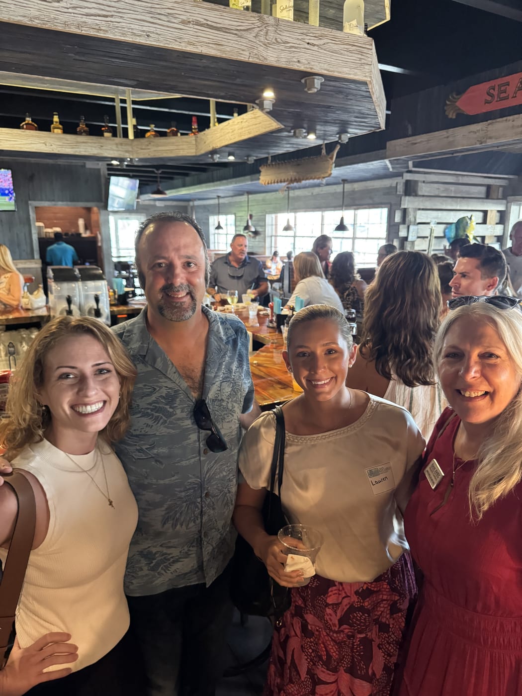 Rachael, Henry, Lauren & Michelle at Skipper's with the Key Largo Chamber